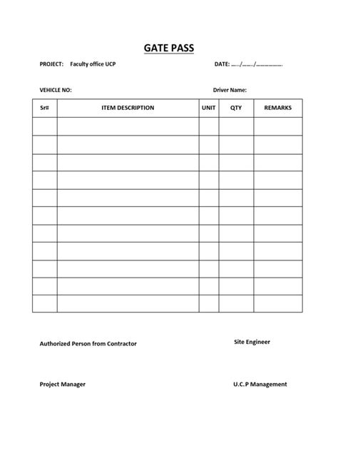 gate pass format|Gate Pass Format .